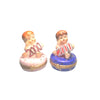Year 2000 Cherubic Figurines Porcelain Limoges Babies Figurine French Trinket Box