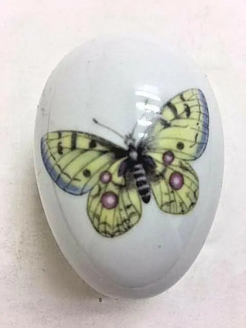 Yellow Butterfly Limoges Box Porcelain Limoges Butterfly Egg French Trinket Box