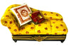 Yellow Couch Porcelain Limoges furniture French Trinket Box