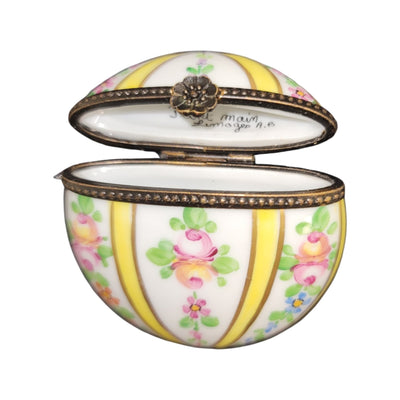Elegant Yellow Floral Limoges Box Porcelain Limoges LIMOGES BOXES traditional French Trinket Box