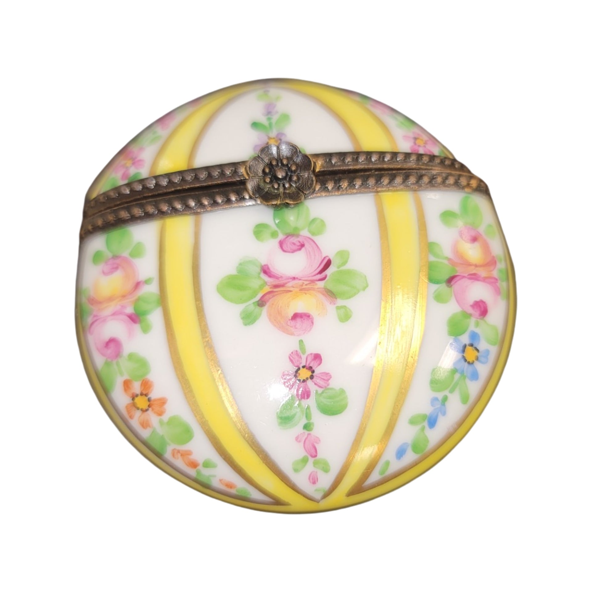 Elegant Yellow Floral Limoges Box Porcelain Limoges LIMOGES BOXES traditional French Trinket Box