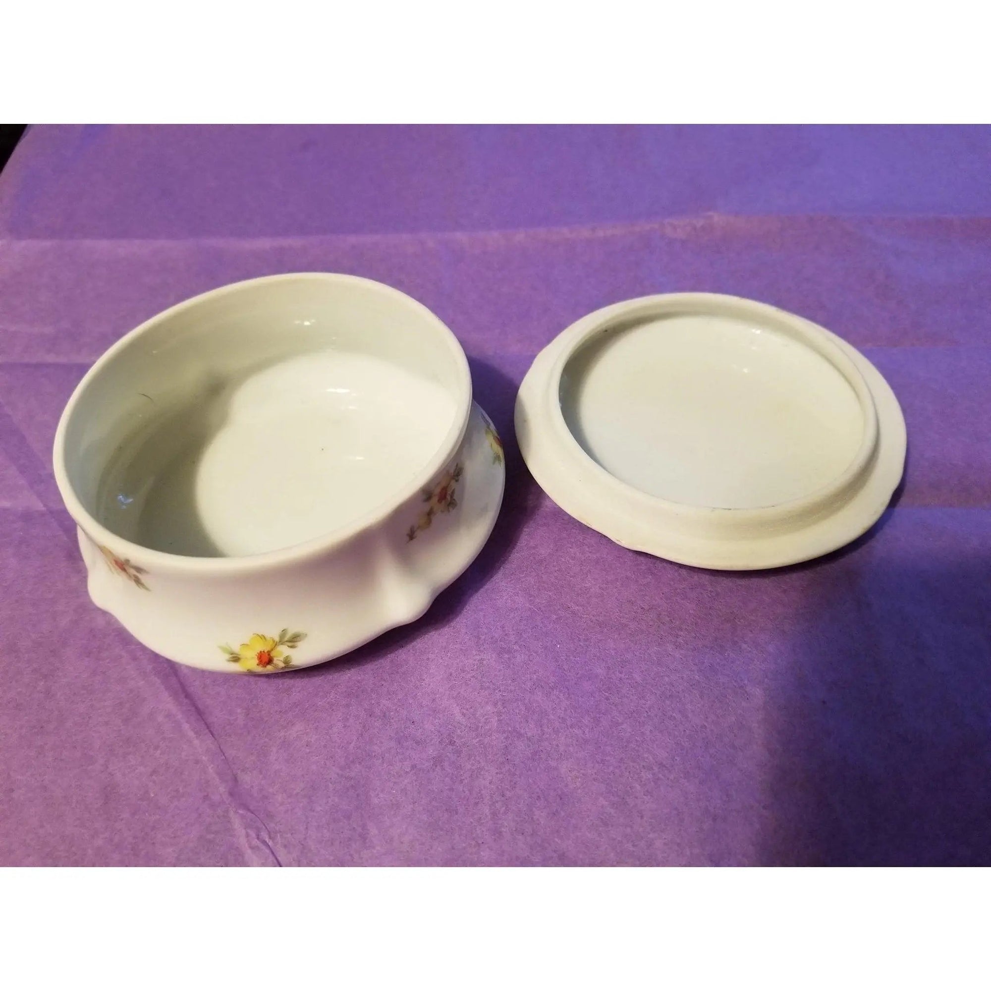 Yellow Flowers Trinket Box Porcelain Limoges French Trinket Box