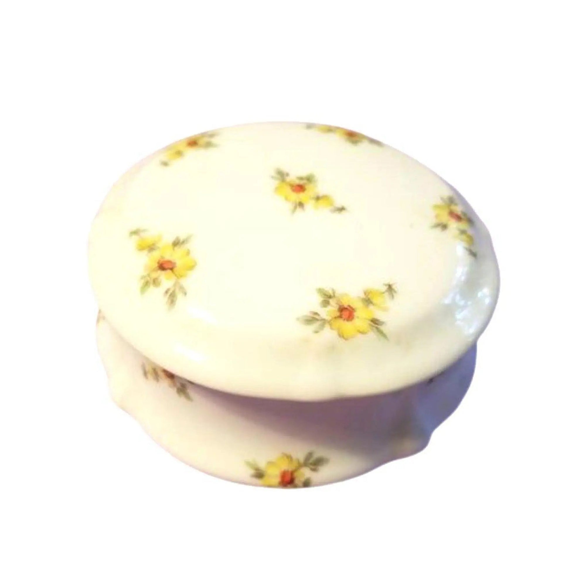 Yellow Flowers Trinket Box Porcelain Limoges French Trinket Box