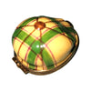Yellow Green Plaid Golf Hat Porcelain Limoges Limoges Boxes sports French Trinket Box