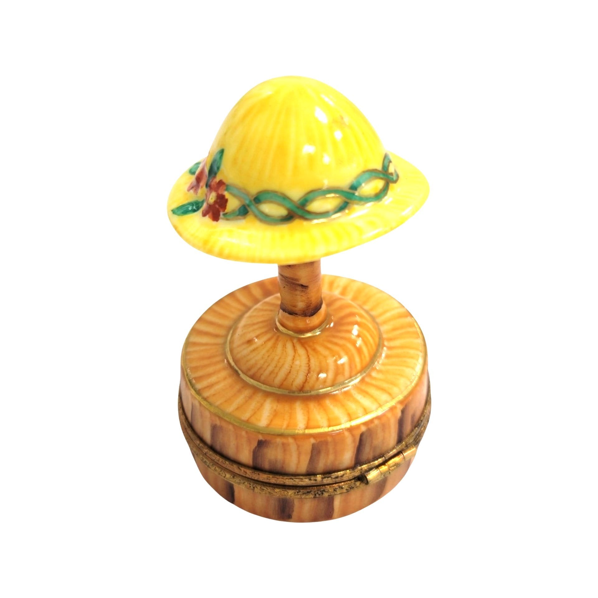 Yellow Hat Porcelain Figurine Porcelain Limoges Limoges Box Women hat fashion French Trinket Box
