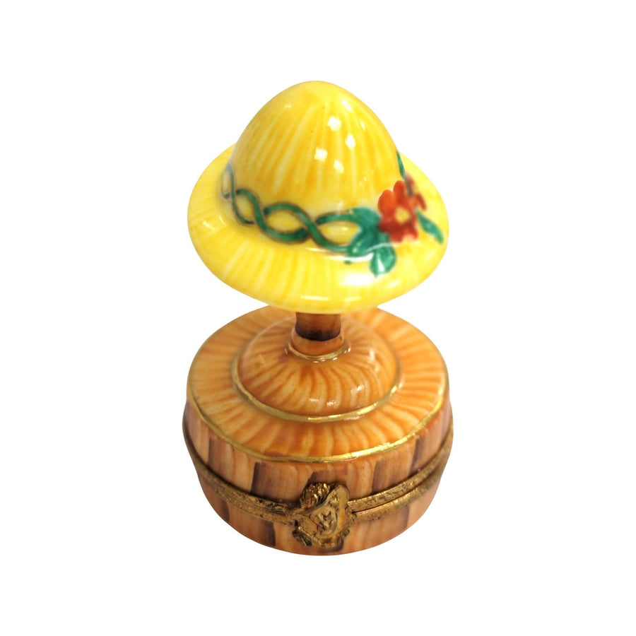 Yellow Hat Porcelain Figurine Porcelain Limoges Limoges Box Women hat fashion French Trinket Box