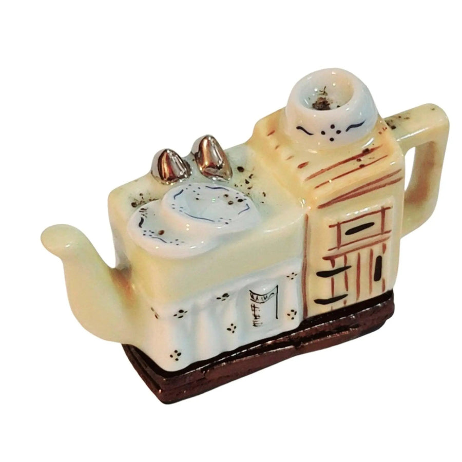 Yellow Kitchen Sink Teapot Box Porcelain Limoges China Home French Trinket Box