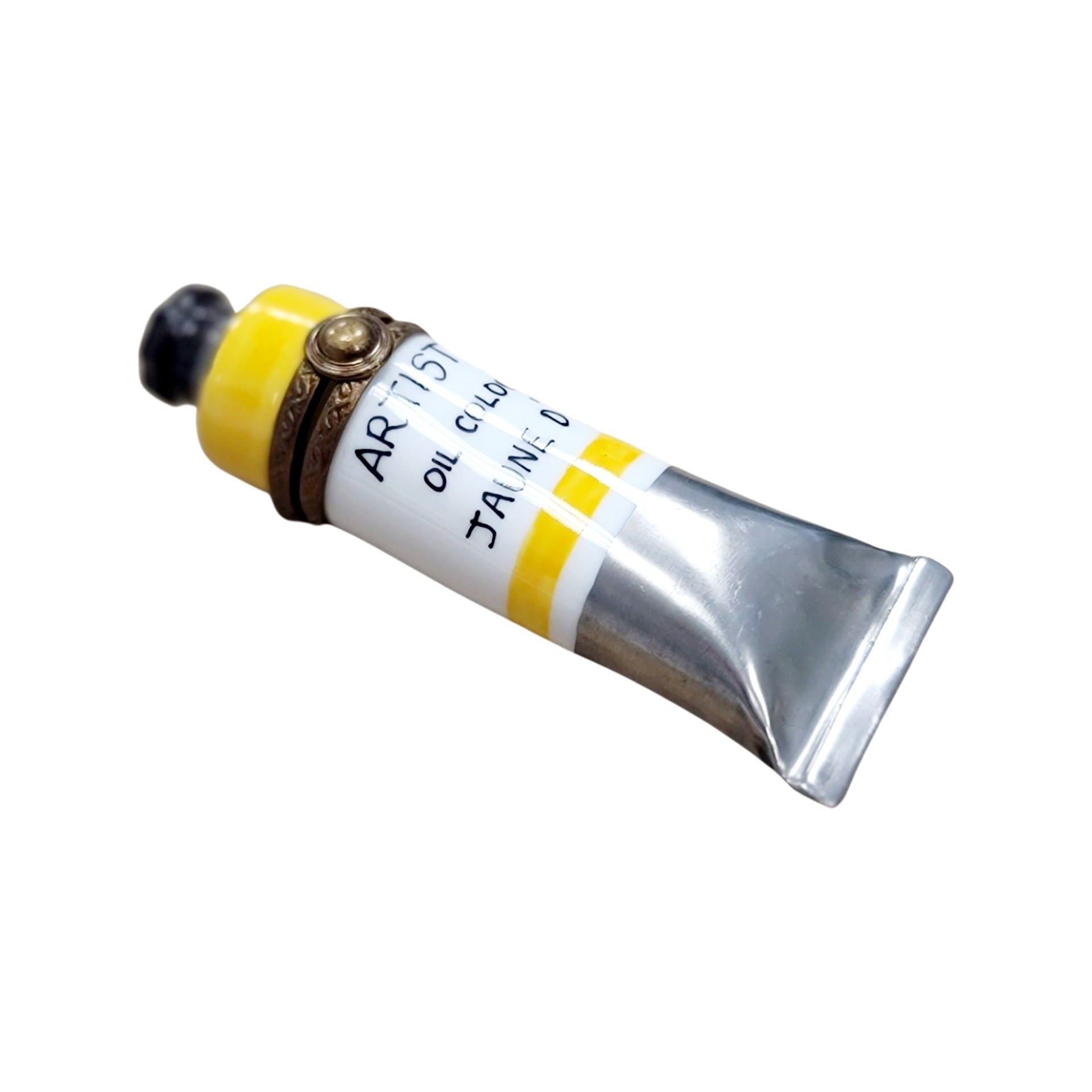 Yellow Paint Tube Limoges Box Porcelain Limoges Fine Art French Trinket Box