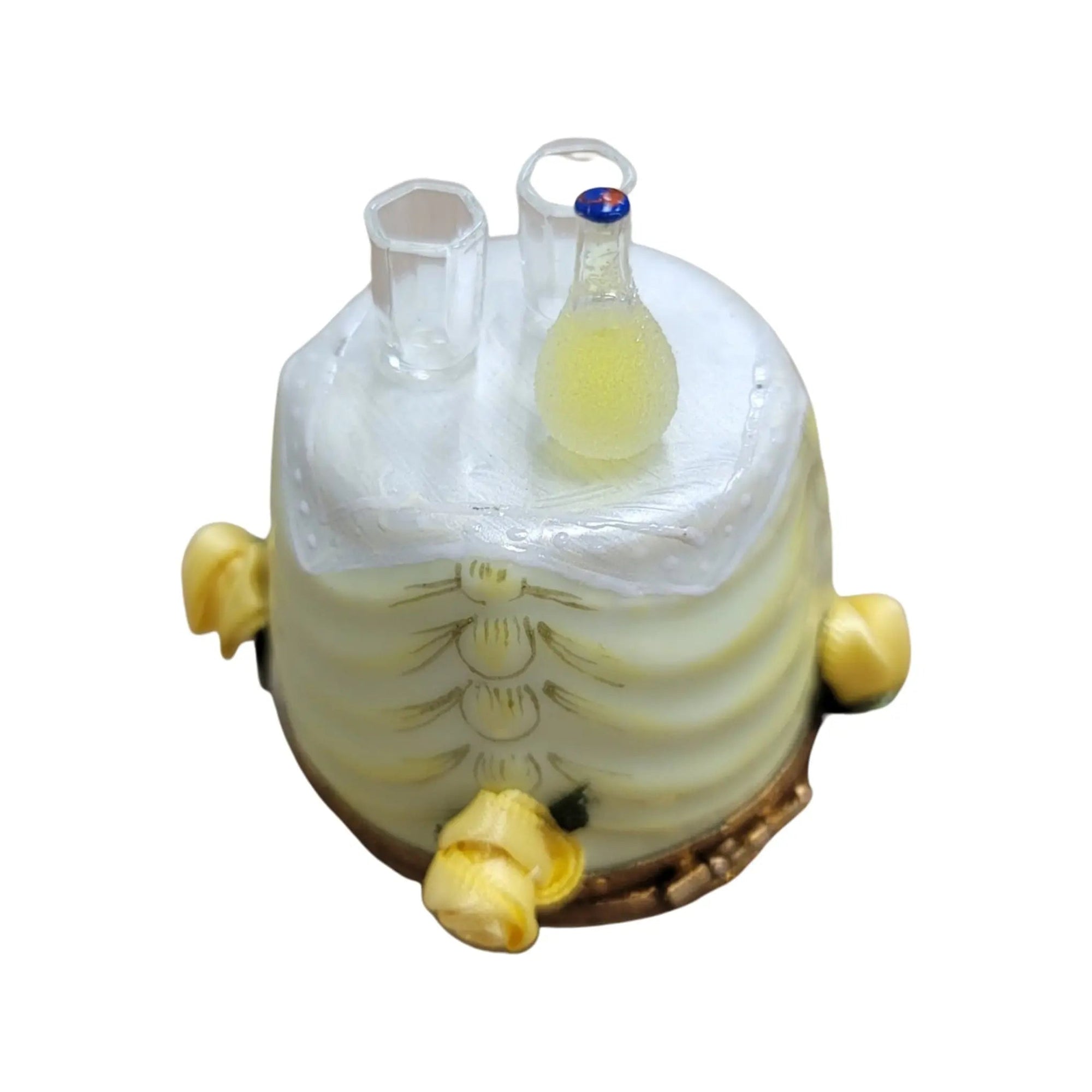 Yellow Rose Champagne Trinket Box Porcelain Limoges traditional wedding special home furniture limoges boxes French Trinket Box