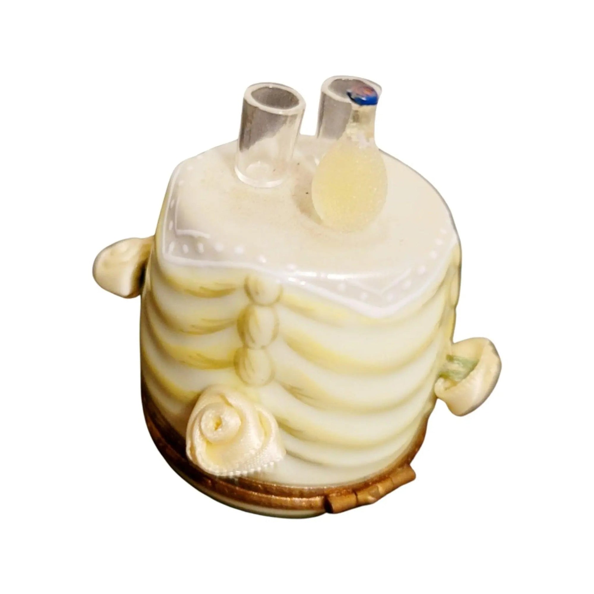 Yellow Rose Champagne Trinket Box Porcelain Limoges traditional wedding special home furniture limoges boxes French Trinket Box