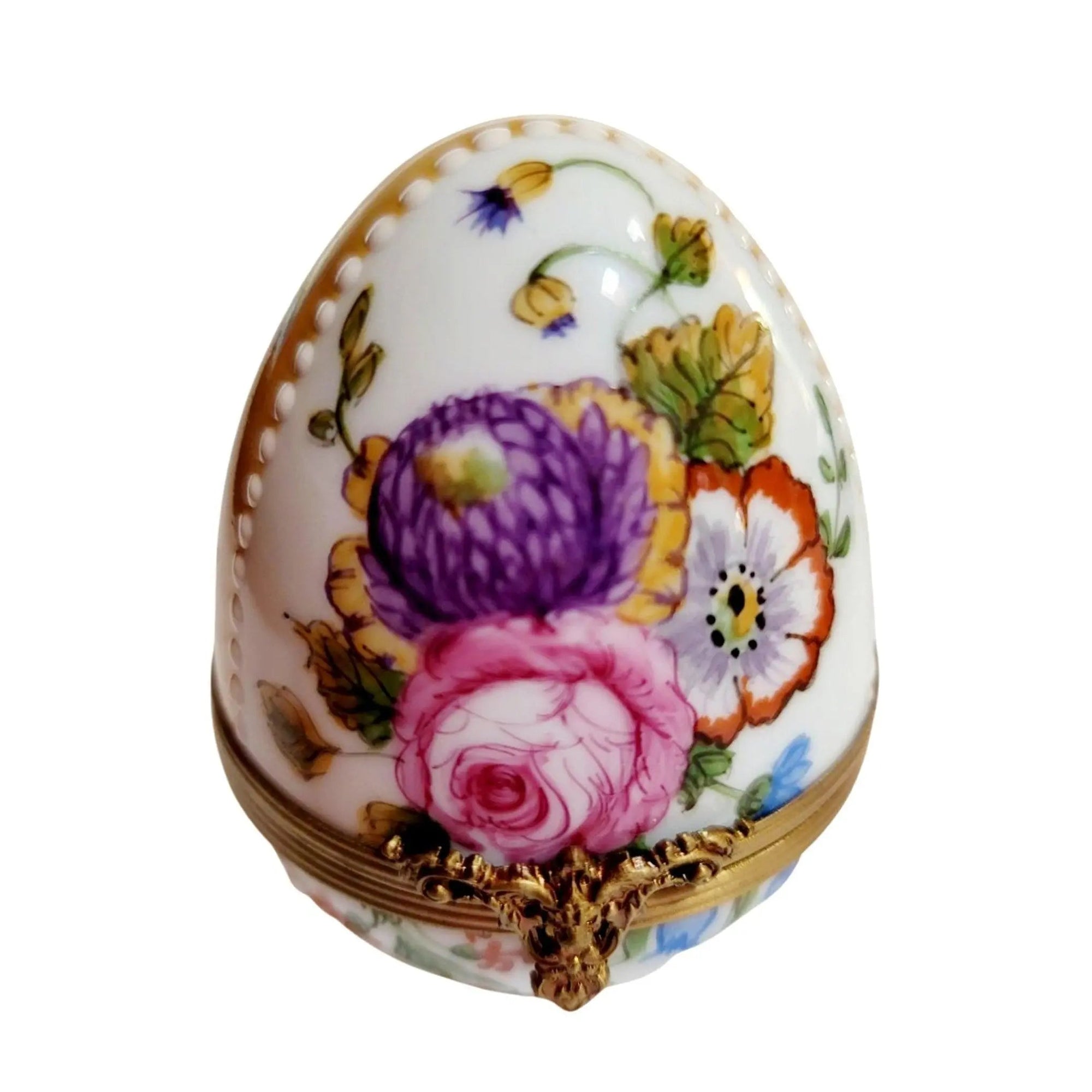 Yellow Rose Enchantment Egg Porcelain Limoges Egg Limoges Boxes traditional French Trinket Box