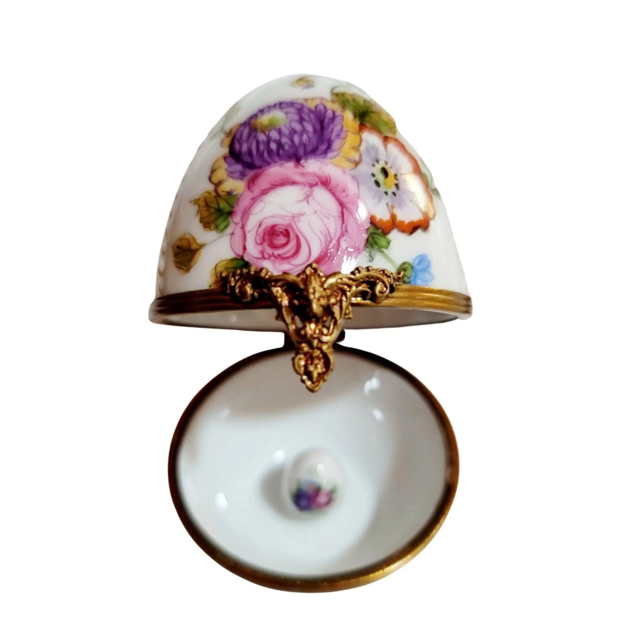 Yellow Rose Enchantment Egg Porcelain Limoges Egg Limoges Boxes traditional French Trinket Box
