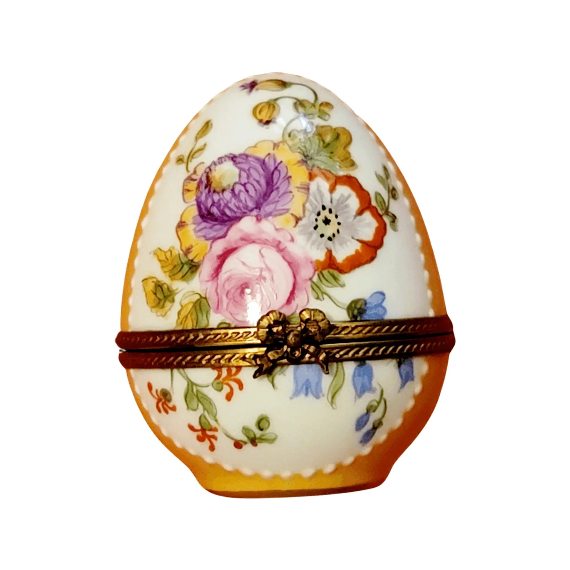 Yellow Rose Enchantment Egg Porcelain Limoges Egg Limoges Boxes traditional French Trinket Box