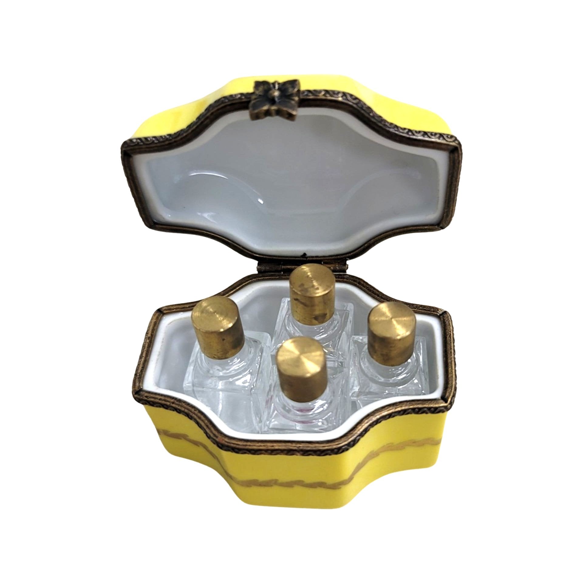 Yellow Rose Porcelain Trinket Box Porcelain Limoges Perfume French Trinket Box