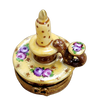 Yellow Roses Candle Stick Box Porcelain Limoges home French Trinket Box