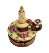 Yellow Roses Candle Stick Box Porcelain Limoges home French Trinket Box
