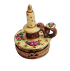 Yellow Roses Candle Stick Box Porcelain Limoges home French Trinket Box