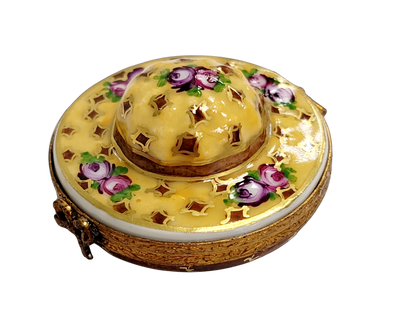 Yellow Roses Hat Limoges Box Porcelain Limoges shoe figurine LIMOGES BOXES French Trinket Box