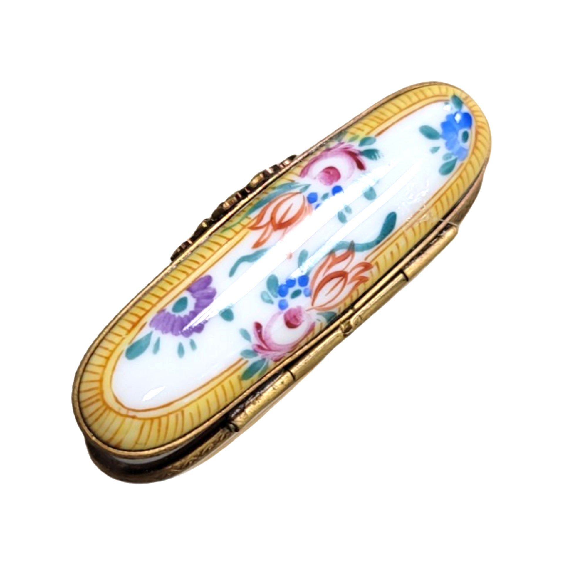 Yellow Roses Luxury Trinket Box Porcelain Limoges Traditional Home French Trinket Box