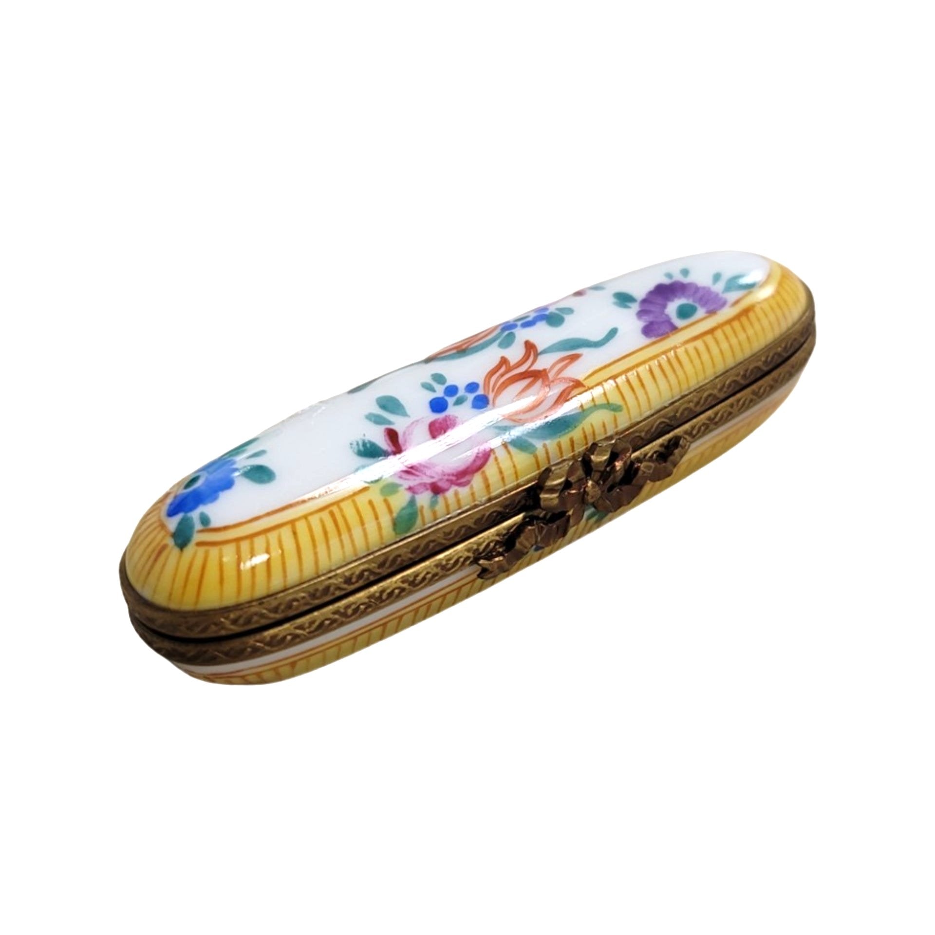 Yellow Roses Luxury Trinket Box Porcelain Limoges Traditional Home French Trinket Box