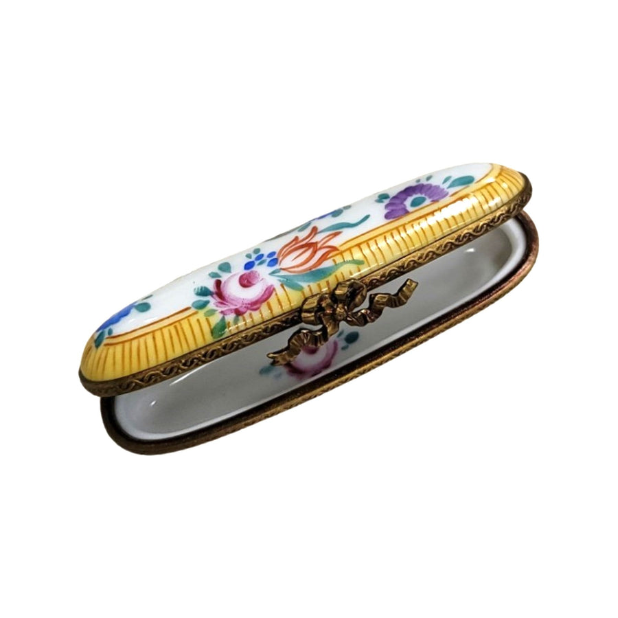 Yellow Roses Luxury Trinket Box Porcelain Limoges Traditional Home French Trinket Box