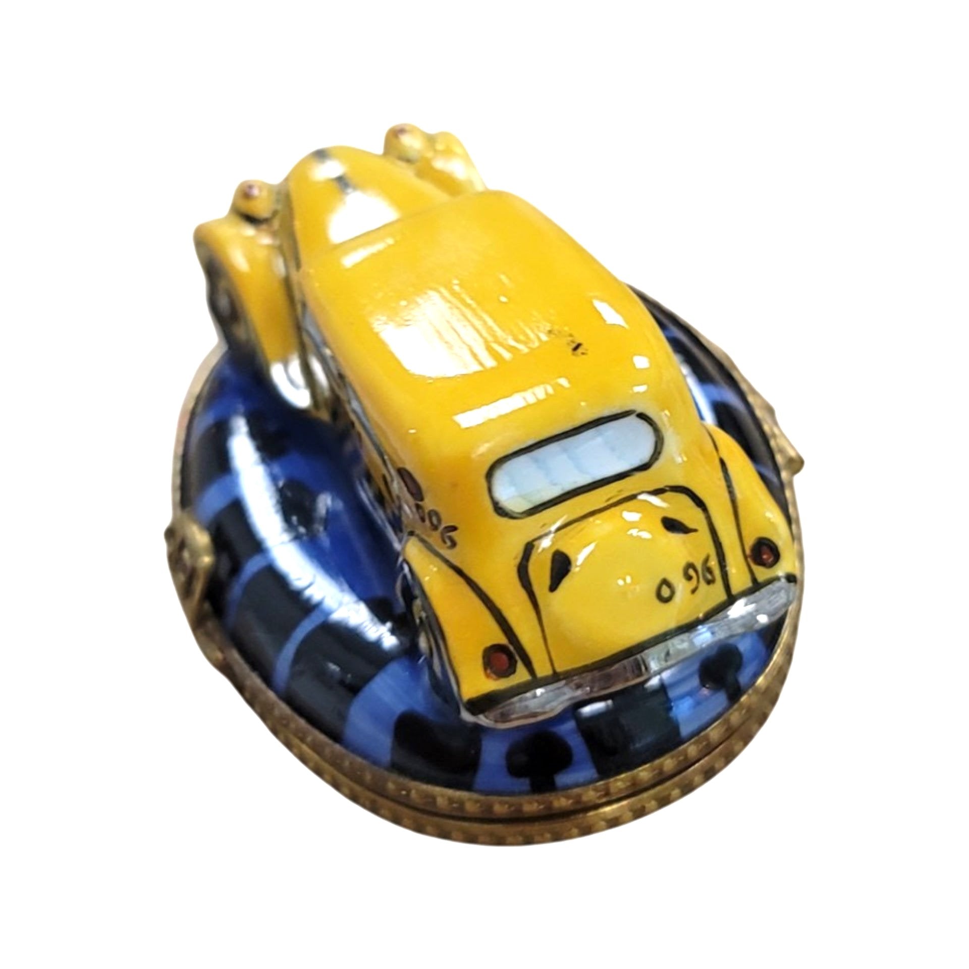 Yellow Taxi Collectible Limoges Box Porcelain Limoges vehicle French Trinket Box