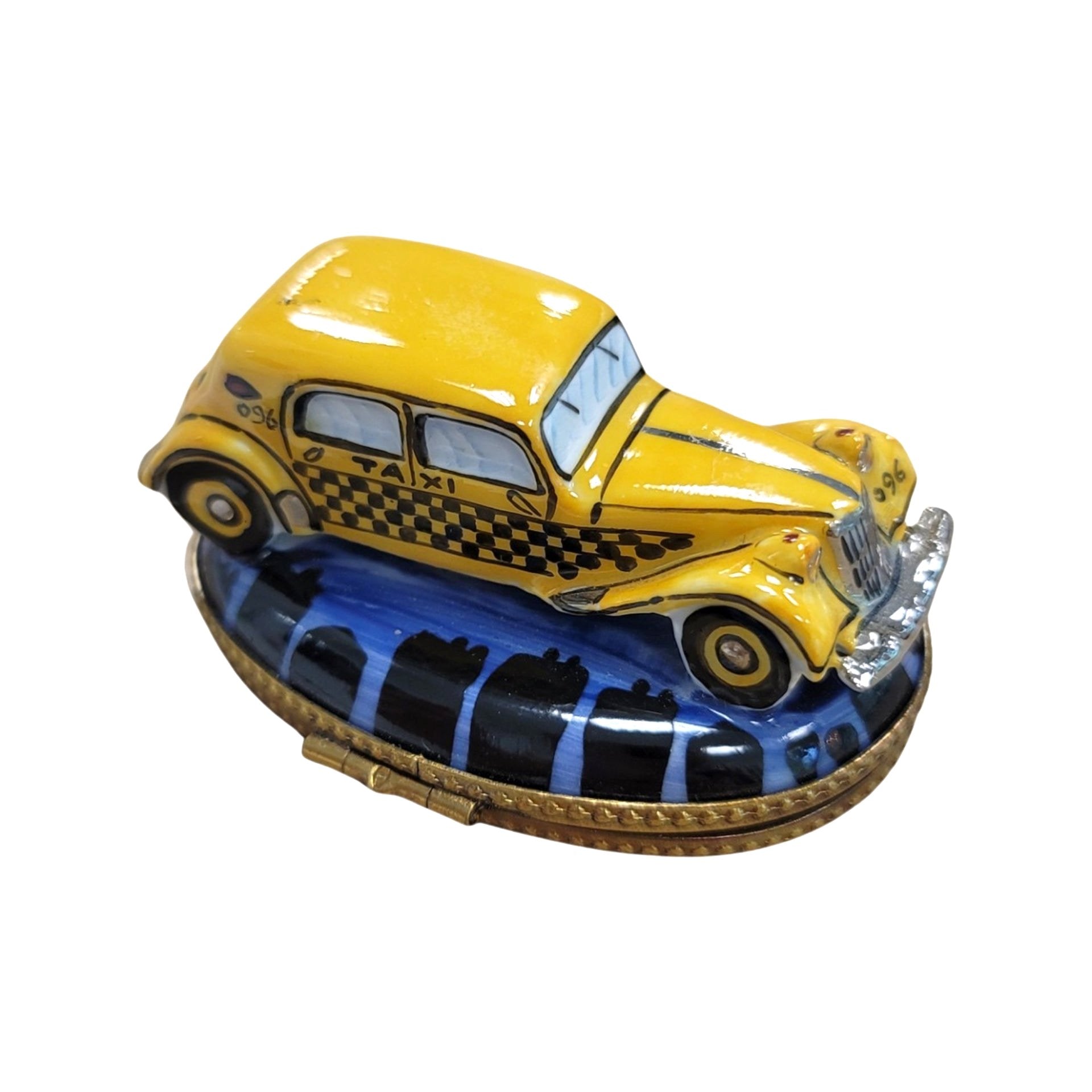 Yellow Taxi Collectible Limoges Box Porcelain Limoges vehicle French Trinket Box