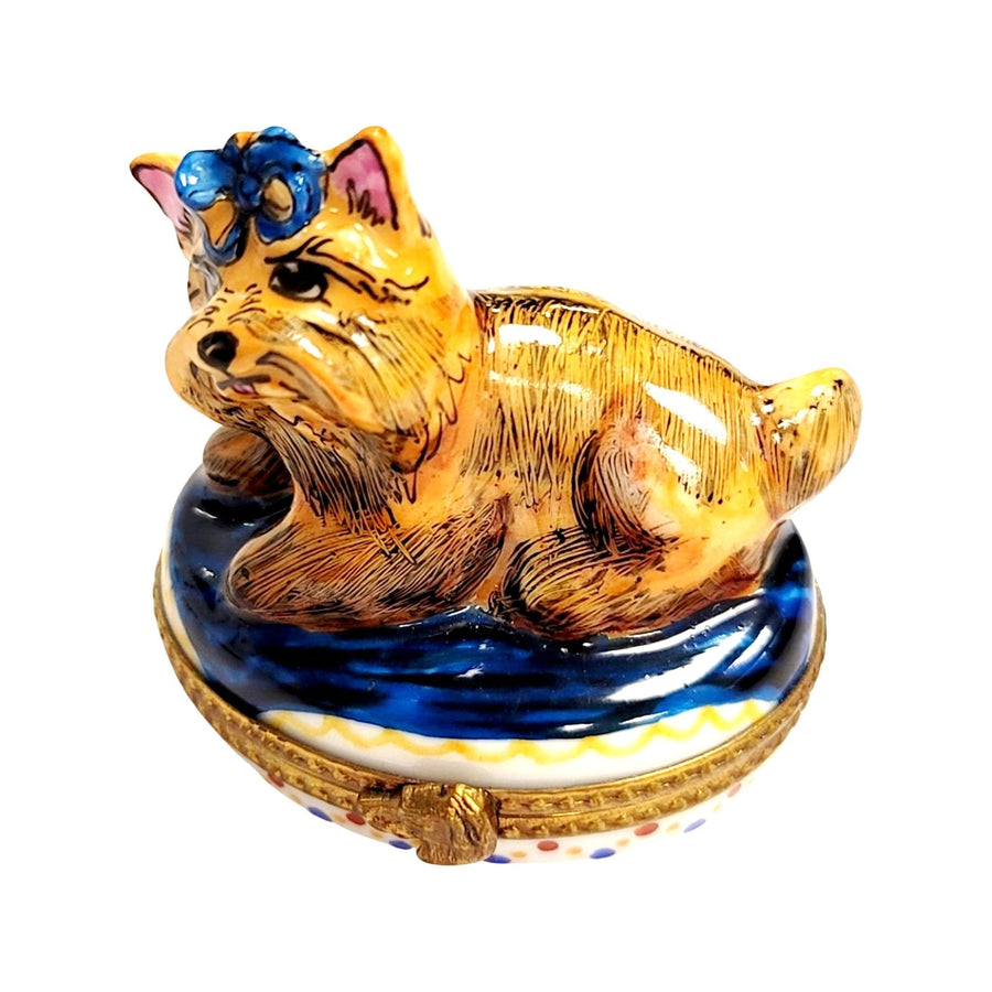 Yorkshire Terrier Limoges Box Porcelain Limoges dog French Trinket Box