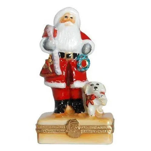 You'D Better Not Pout Santa Claus Porcelain Limoges Santa Claus French Trinket Box