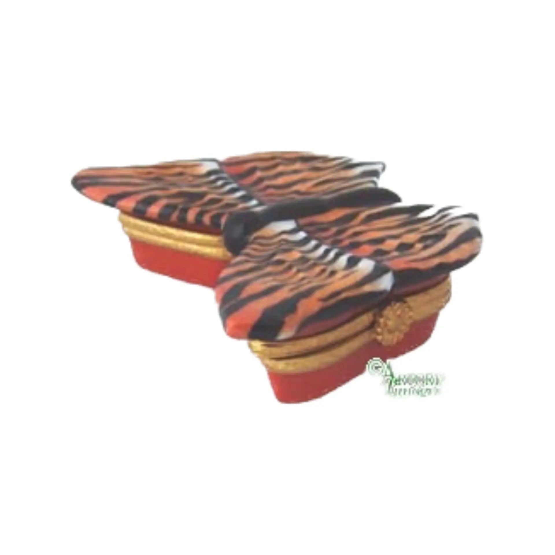 Zebra Butterfly Porcelain Limoges Butterfly French Trinket Box