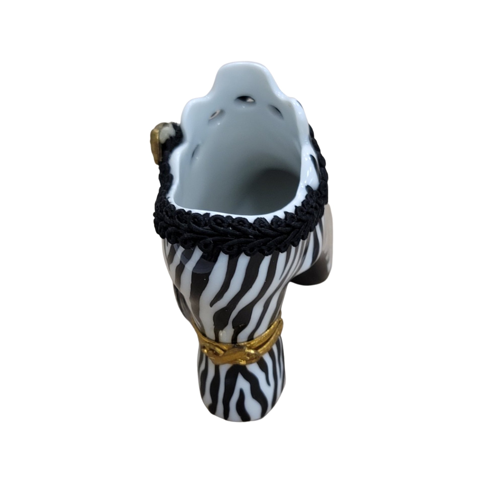 Zebra Print Shoe Elegance Porcelain Limoges shoe figurine LIMOGES BOXES French Trinket Box