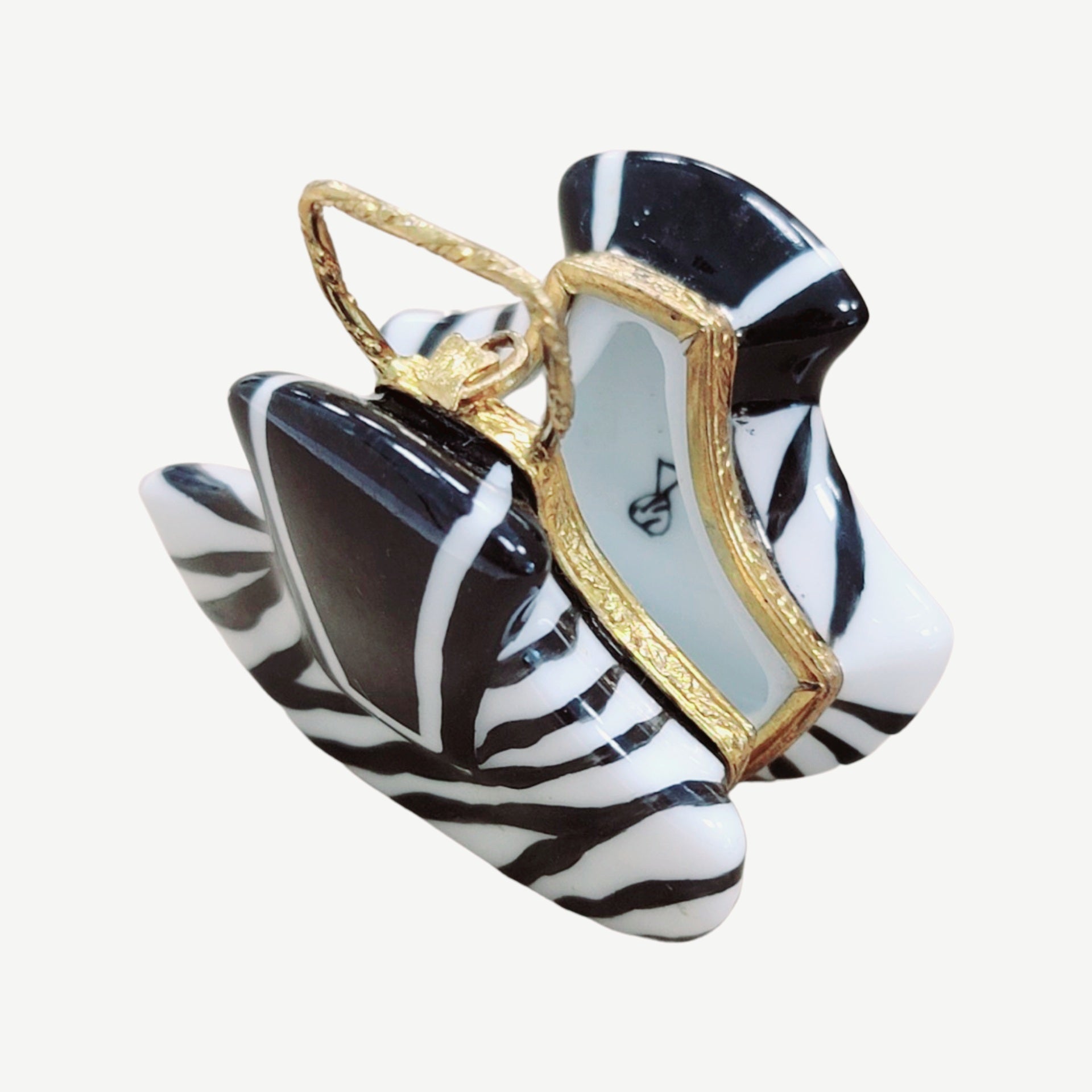 Zebra Purse Limoges Box Porcelain Limoges fashion purse figurine LIMOGES BOXES French Trinket Box