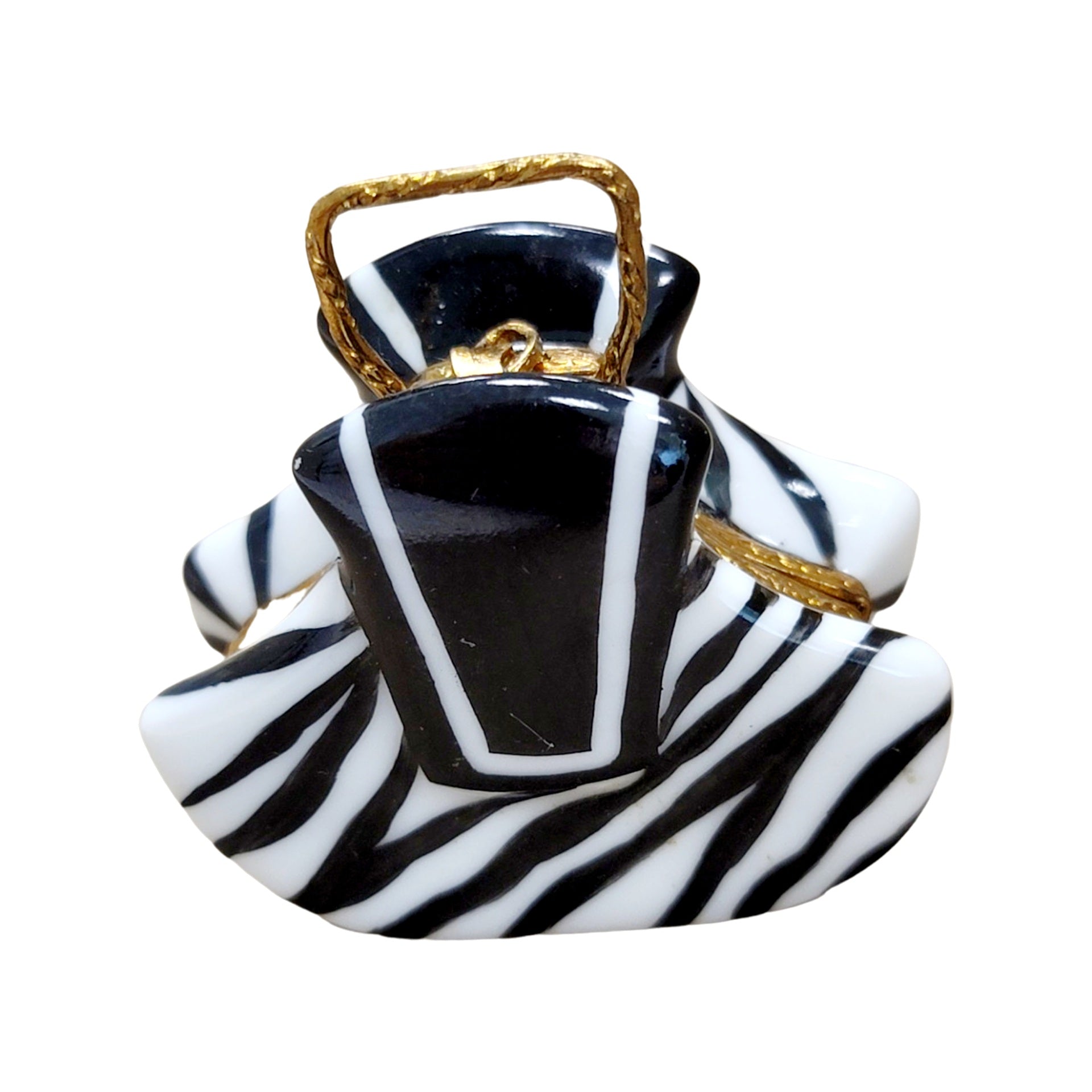 Zebra Purse Limoges Box Porcelain Limoges fashion purse figurine LIMOGES BOXES French Trinket Box