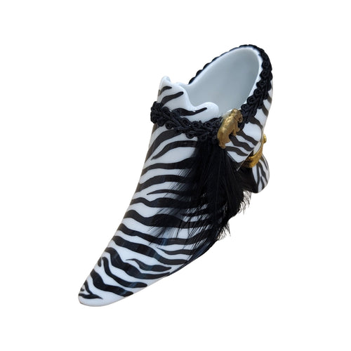 Zebra Shoe Fashion Limoges Box Porcelain Figurine-shoe figurine LIMOGES BOXES-CH8C116