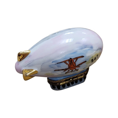 Zeppelin Balloon Porcelain Treasure Porcelain Limoges vehicle travel French Trinket Box