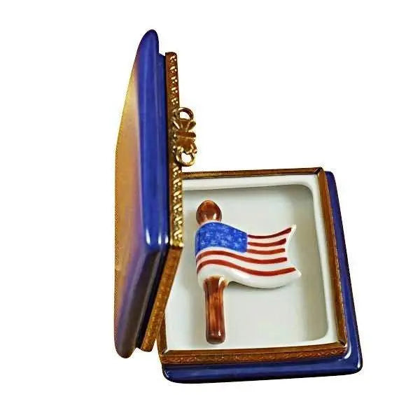 American Passport Porcelain Limoges Travel patriotic united states French Trinket Box