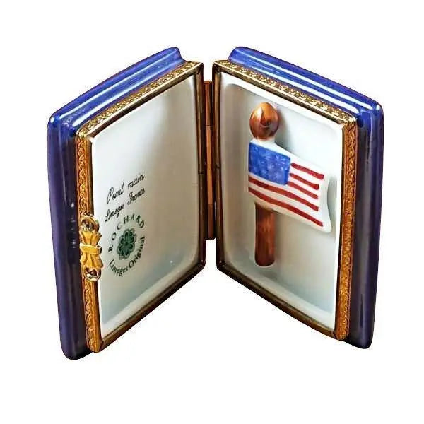 American Passport Porcelain Limoges Travel patriotic united states French Trinket Box