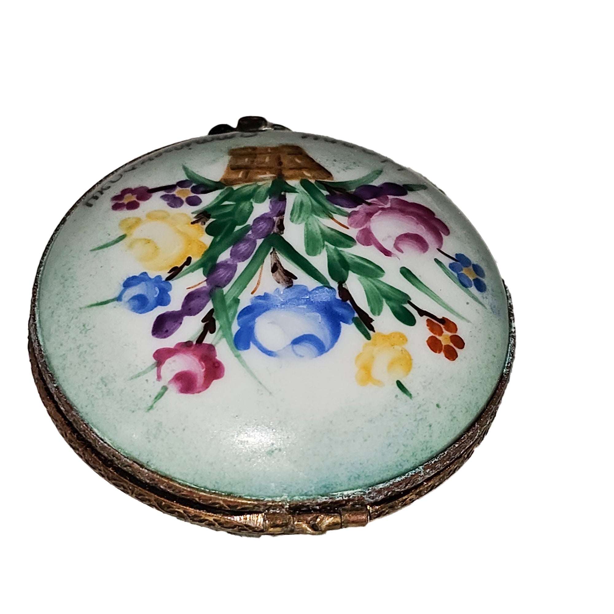 Anniversary Floral Keepsake Box Porcelain Limoges anniversary wedding French Trinket Box