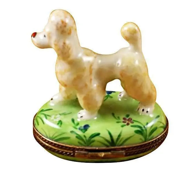 Apricot Poodle Dog Porcelain Limoges dog French Trinket Box