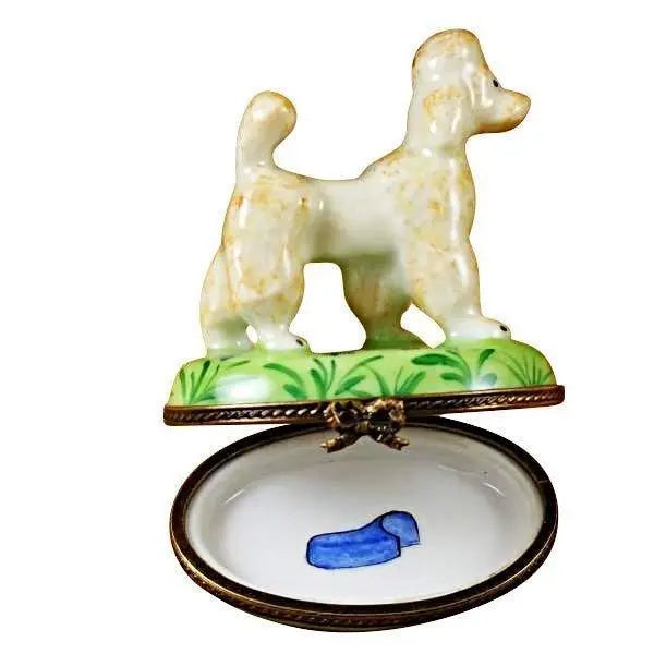Apricot Poodle Dog Porcelain Limoges dog French Trinket Box