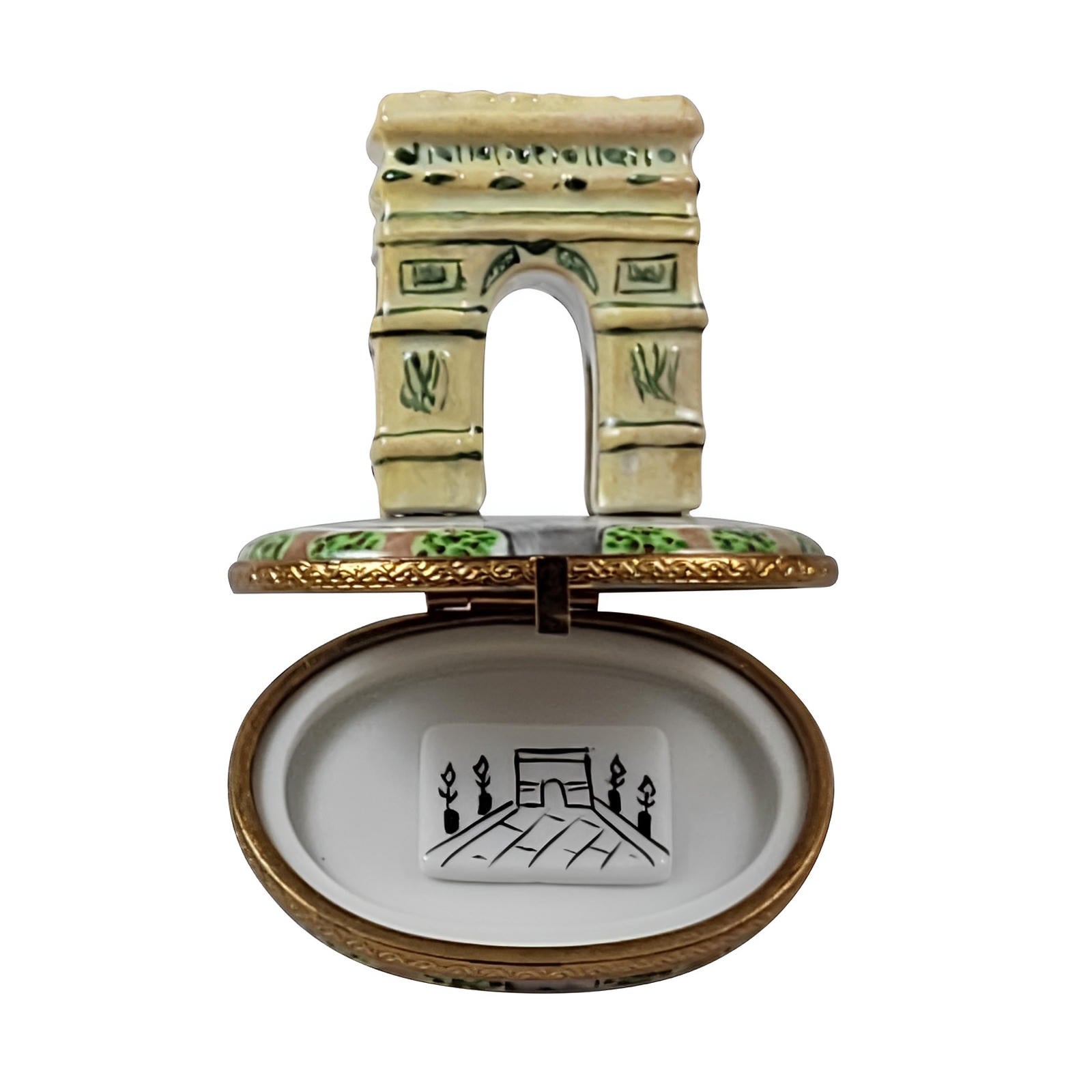 Arc De Triomphe Porcelain Limoges France monument paris French Trinket Box