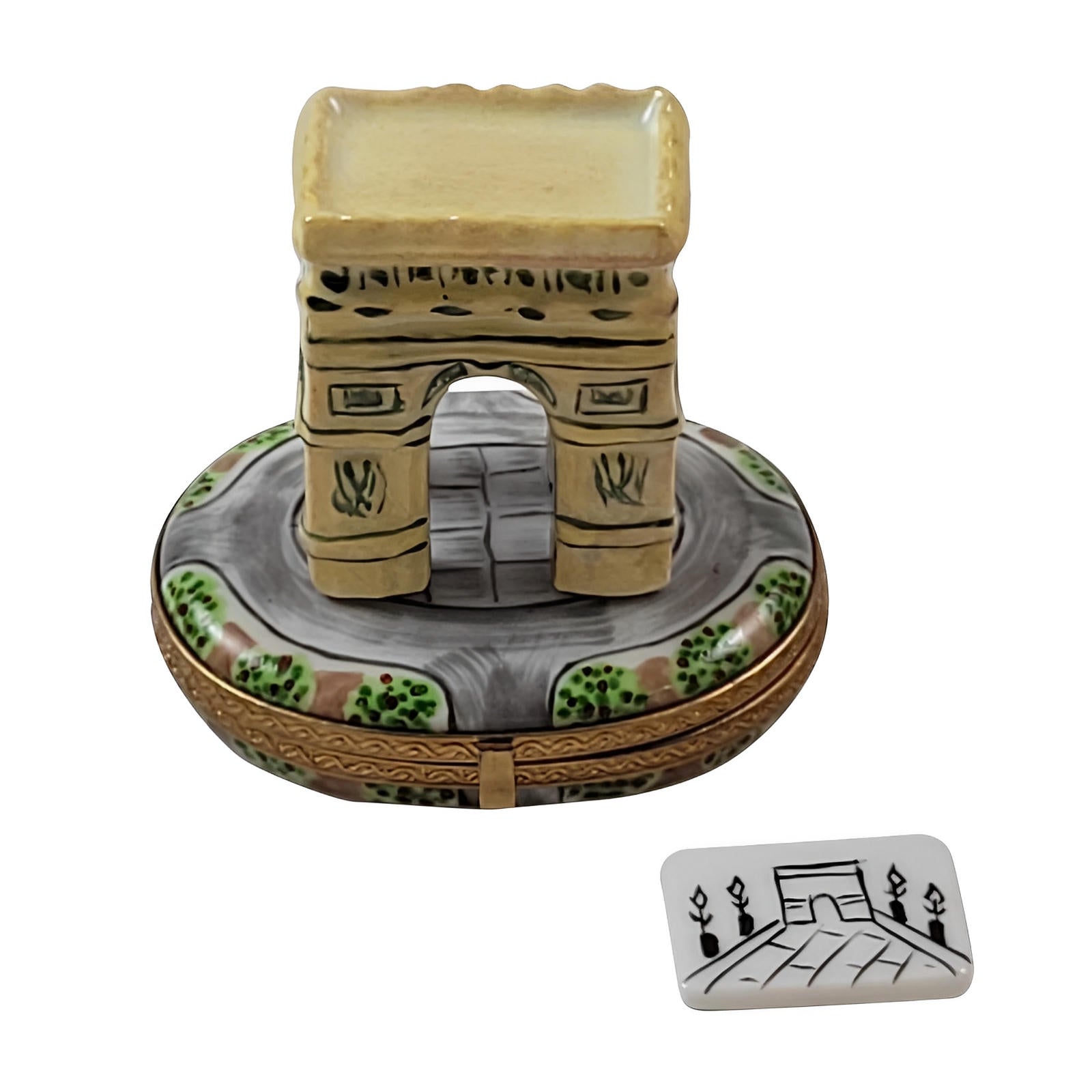 Arc De Triomphe Porcelain Limoges France monument paris French Trinket Box