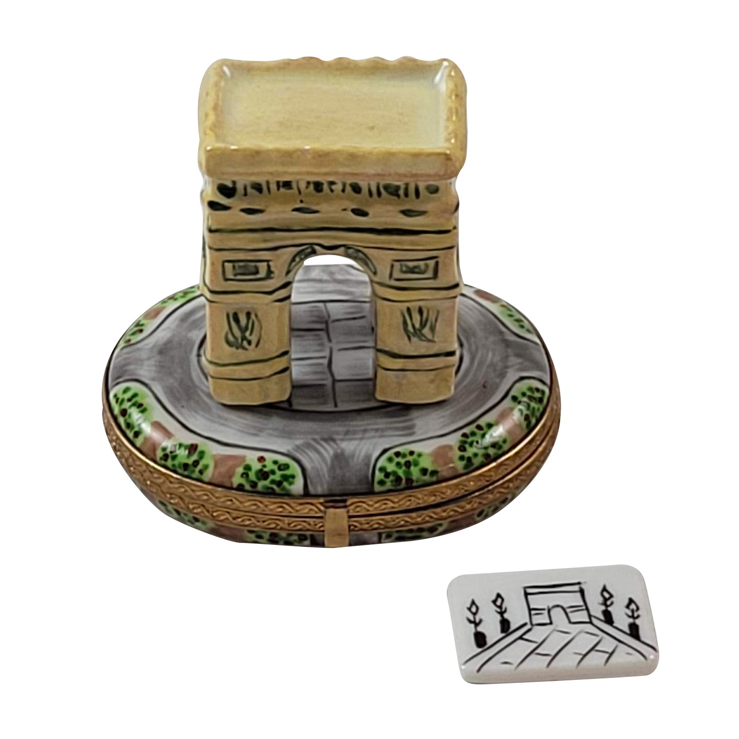 Arc De Triomphe Porcelain Limoges France monument paris French Trinket Box