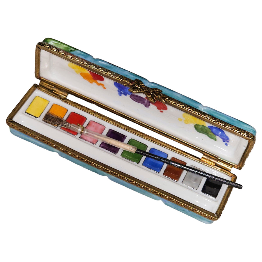 Artistic Limoges Watercolor Box Porcelain Limoges art fine French Trinket Box