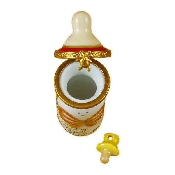 Baby Bottle - My First Christmas Porcelain Limoges xmas theme baby French Trinket Box