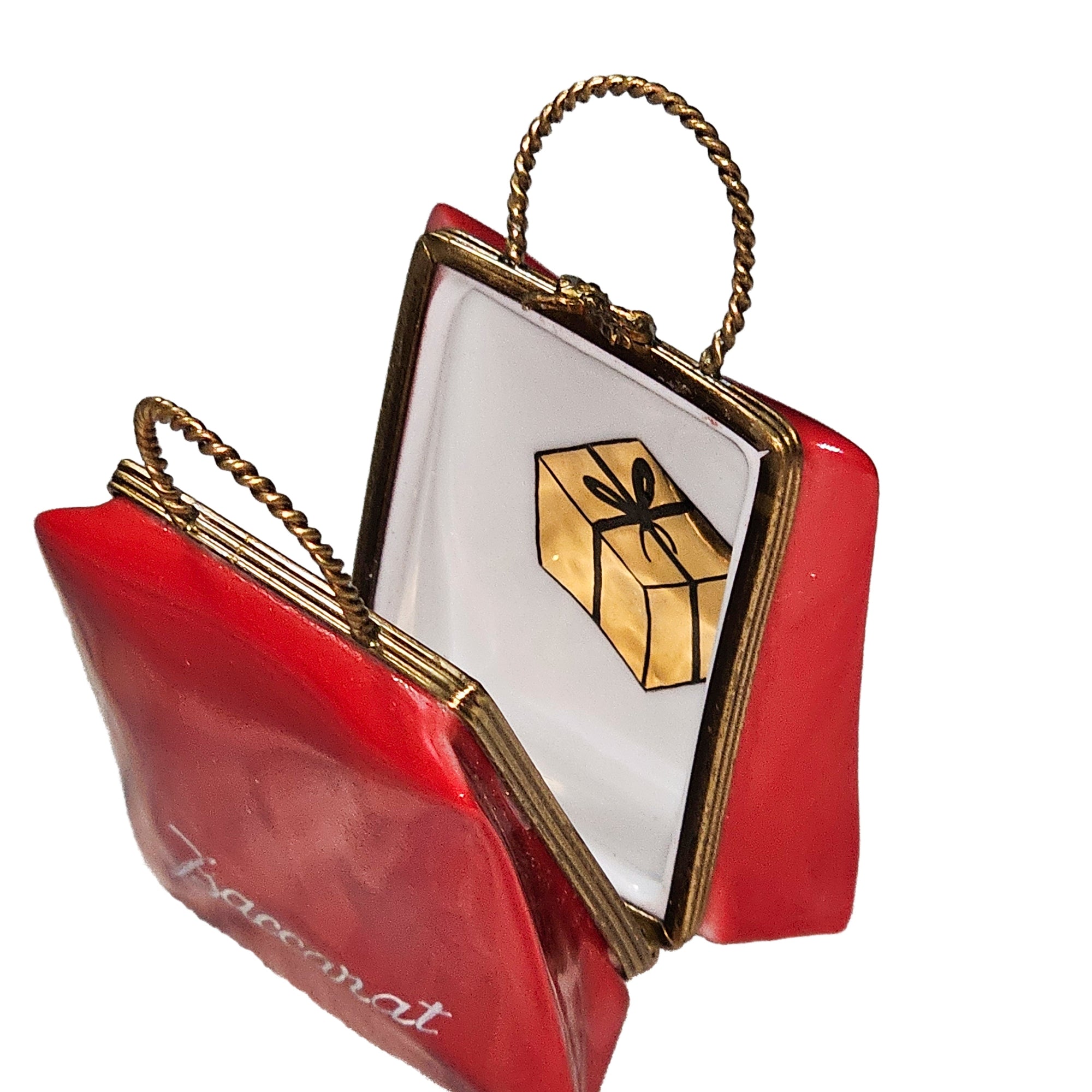 Baccarat Luxury Shopping Bag Porcelain Limoges purse Bag French Trinket Box