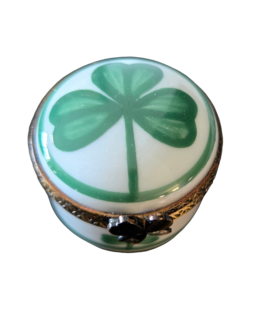 Clover Charm Limoges Treasure Porcelain Limoges Special occasions traditional French Trinket Box