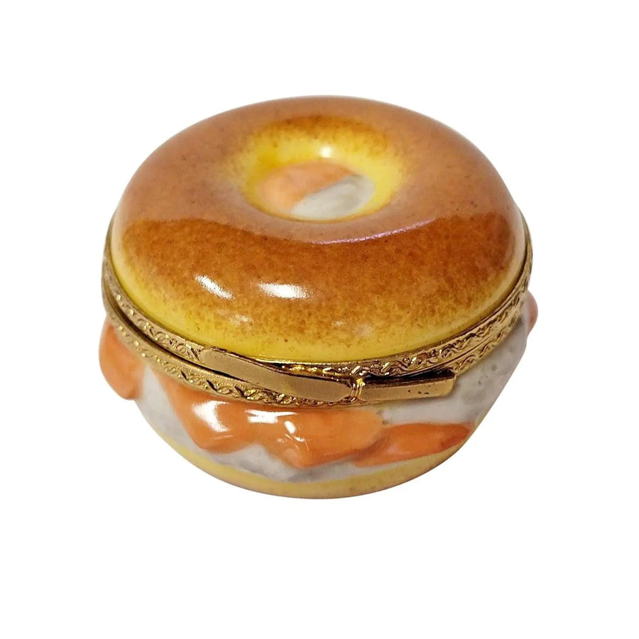 Bagel with Lox Porcelain Limoges Food French Trinket Box