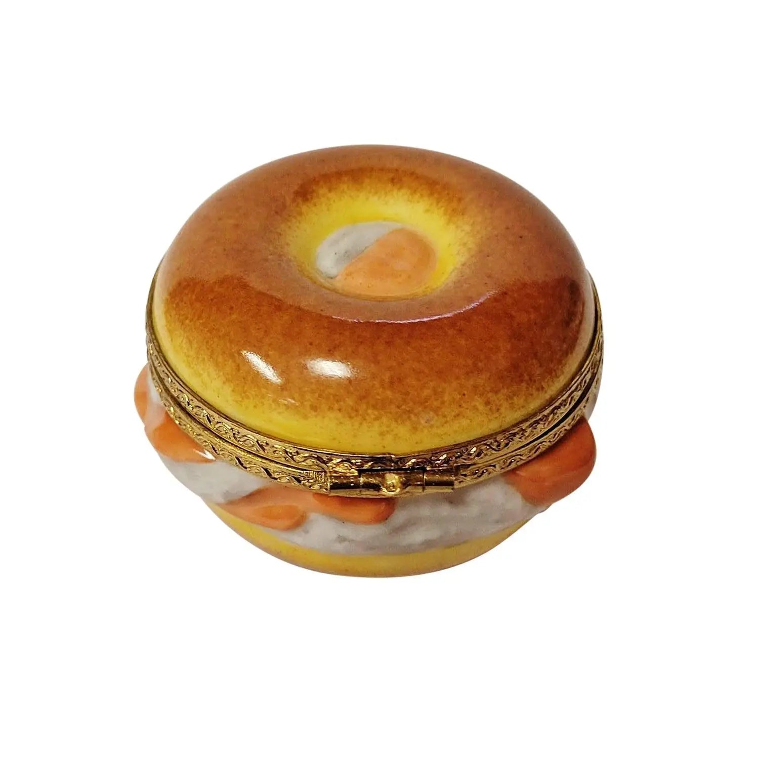 Bagel with Lox Porcelain Limoges Food French Trinket Box