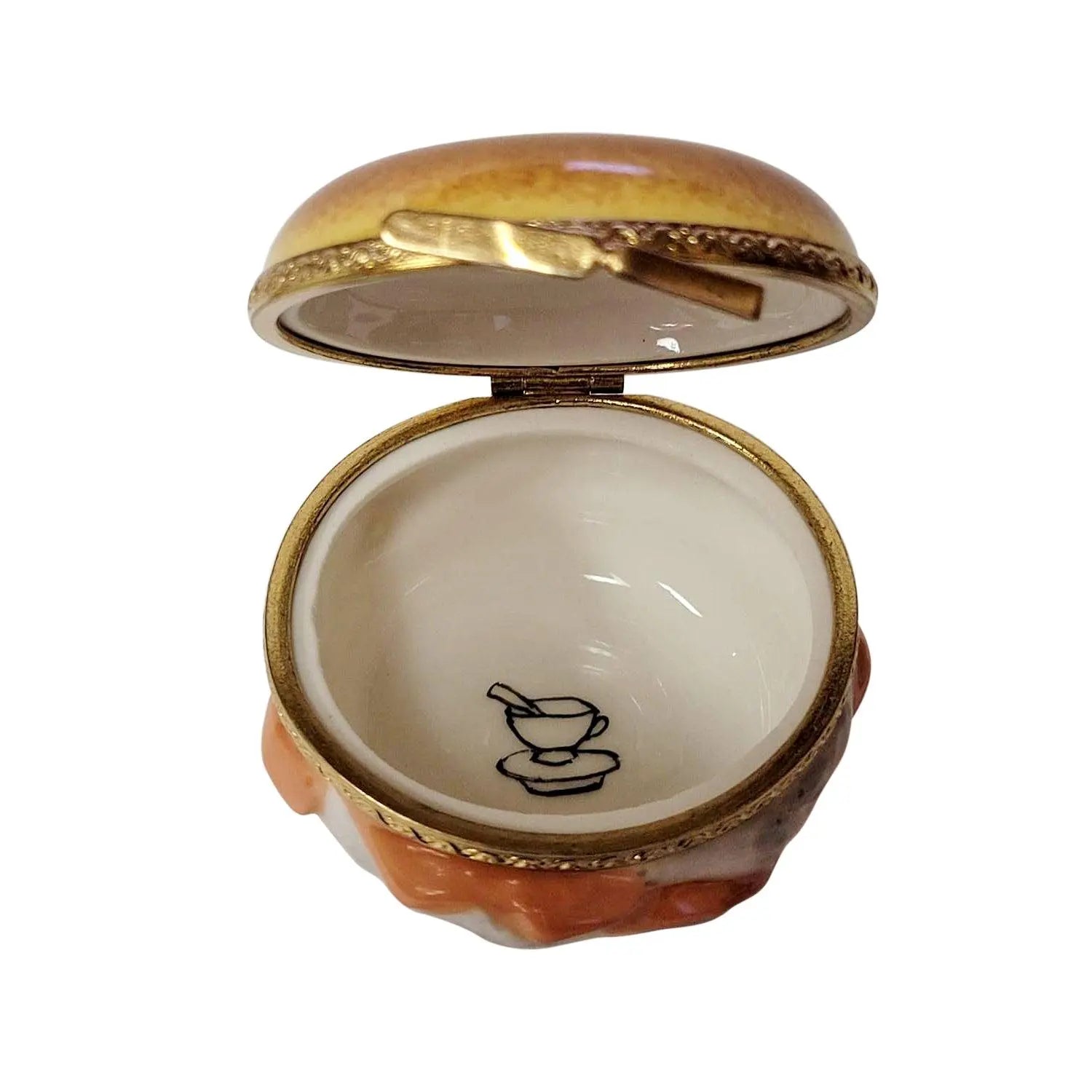 Bagel with Lox Porcelain Limoges Food French Trinket Box